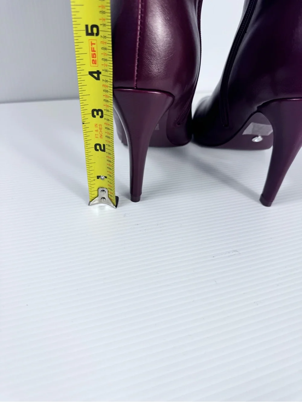 Azalea Wang Burgundy Thigh High Stiletto Boots NIB Size 7.5